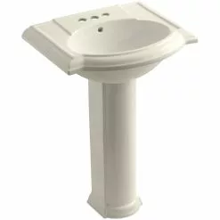 KOHLER Devonshire Vitreous China Pedestal Combo Bathroom Sink In White With Overflow Drain -Bath and Faucet shop 0ecf5cc6d1b2f267bc6a65e0ec7a8af4 1800x1800