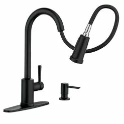 In Stock Hardwarestore Delivery Indi Single-Handle Pull-Down Sprayer Kitchen Faucet With Reflex And Power Clean In Matte Black -Bath and Faucet shop 0f7ef8b6b3e9dbfb4d749b6696de65e6 1800x1800