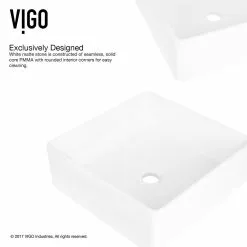 VIGO Dianthus Handmade Matte Stone Square Vessel Bathroom Sink In Matte White -Bath and Faucet shop 0fca76d31ad62b75488817555b4d9cca 1800x1800
