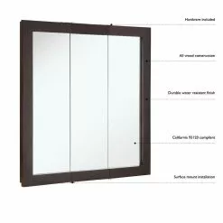 Design House Ventura 48-in X 30-in Rectangle Surface Pine Mirrored Medicine Cabinet 16 Design House Ventura 48-in X 30-in Rectangle Surface Pine Mirrored Medicine Cabinet -Bath and Faucet shop 1001573572 13259116 1800x1800