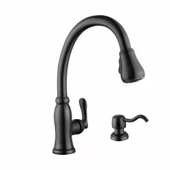 In Stock Hardwarestore Delivery Pavilion Single-Handle Pull-Down Kitchen Faucet With TurboSpray And FastMount And Soap Dispenser In Bronze 17 In Stock Hardwarestore Delivery Pavilion Single-Handle Pull-Down Kitchen Faucet With TurboSpray And FastMount And Soap Dispenser In Bronze -Bath and Faucet shop 101b995b1985d40ec31641f4e769e5aa 1800x1800