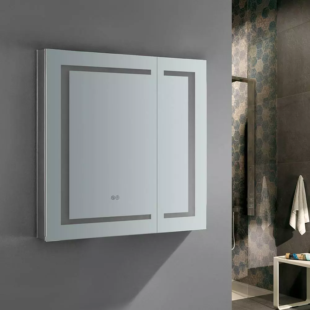 In Stock Hardwarestore Delivery Spazio 30 In. W X 30 In. H Recessed Or Surface Mount Medicine Cabinet With LED Lighting And Mirror Defogger 9 In Stock Hardwarestore Delivery Spazio 30 In. W X 30 In. H Recessed Or Surface Mount Medicine Cabinet With LED Lighting And Mirror Defogger - Image 7