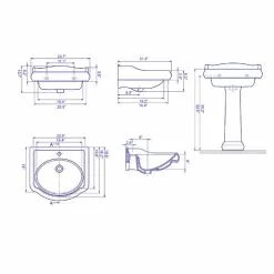 Nameeks Traditional Pedestal Sink In White With 3 Faucet Holes 5 Nameeks Traditional Pedestal Sink In White With 3 Faucet Holes -Bath and Faucet shop 112d112eff19f6ab95590d825042f763 1800x1800