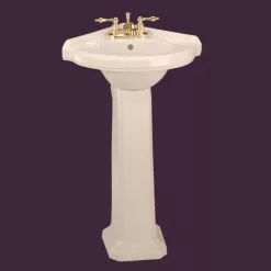 RENOVATORS SUPPLY MANUFACTURING Portsmouth 22 In. Corner Pedestal Bathroom Sink In Biscuit Vessel With Overflow -Bath and Faucet shop 115a5ba6685252529a68895eec6a8791 1800x1800