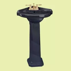 In Stock Hardwarestore Delivery Portsmouth 22 In. Corner Pedestal Bathroom Sink In Black With Overflow -Bath and Faucet shop 11838fad0b4e247658cad6f4c2a87e49 1800x1800