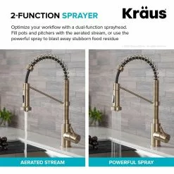 In Stock Hardwarestore Delivery Single-Handle Pull-Down Kitchen Faucet With Dual Function Sprayhead In Spot Free Antique Champagne Bronze/Matte Black 16 In Stock Hardwarestore Delivery Single-Handle Pull-Down Kitchen Faucet With Dual Function Sprayhead In Spot Free Antique Champagne Bronze/Matte Black -Bath and Faucet shop 11b34ccb818a54cf22de7e98820b3312 1800x1800
