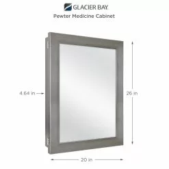 In Stock Hardwarestore Delivery 20 In. X 26 In. Recessed Or Surface Mount Framed Medicine Cabinet In Pewter -Bath and Faucet shop 11f972aaffde75fe3b95b7253bca1bae 1800x1800