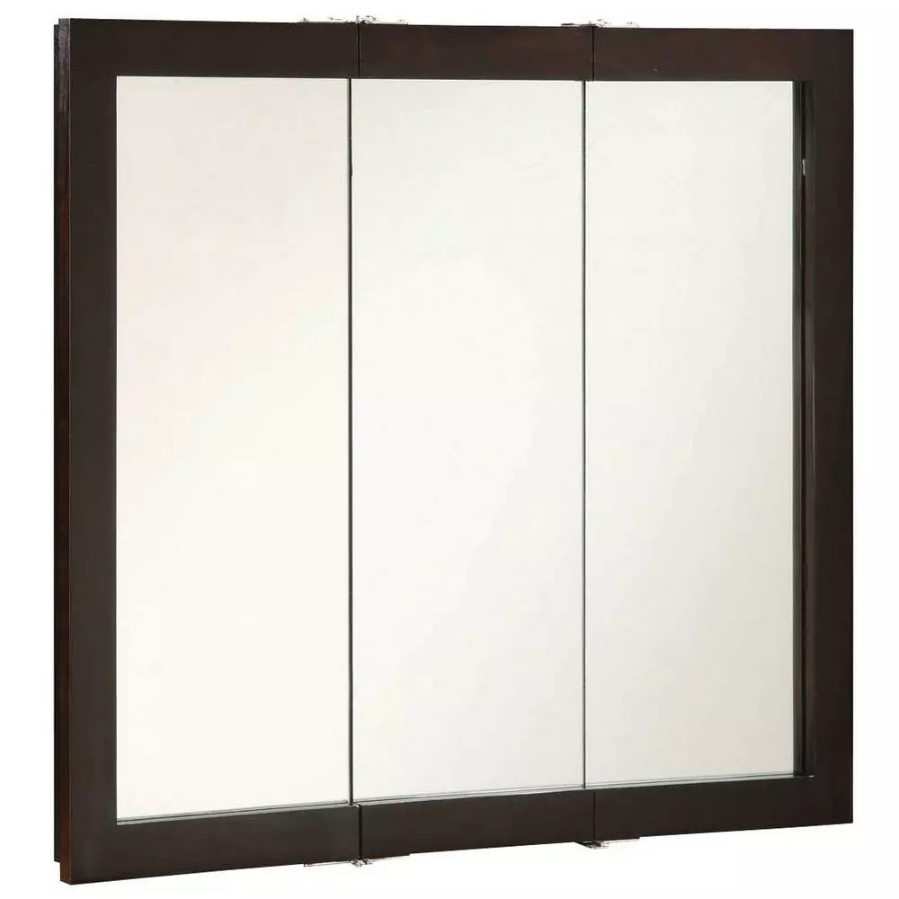 In Stock Hardwarestore Delivery Ventura 36 In. W X 30 In. H X 6 In. D Framed Tri-View Surface-Mount Bathroom Medicine Cabinet In Espresso 3 In Stock Hardwarestore Delivery Ventura 36 In. W X 30 In. H X 6 In. D Framed Tri-View Surface-Mount Bathroom Medicine Cabinet In Espresso