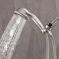 In Stock Hardwarestore Delivery 9-Spray 4.5 In. Single Wall Mount Low Flow Handheld Adjustable Shower Head In Brushed Nickel 16 In Stock Hardwarestore Delivery 9-Spray 4.5 In. Single Wall Mount Low Flow Handheld Adjustable Shower Head In Brushed Nickel -Bath and Faucet shop 12433d2b2ba9d703b5c88634d74c9acb 1800x1800