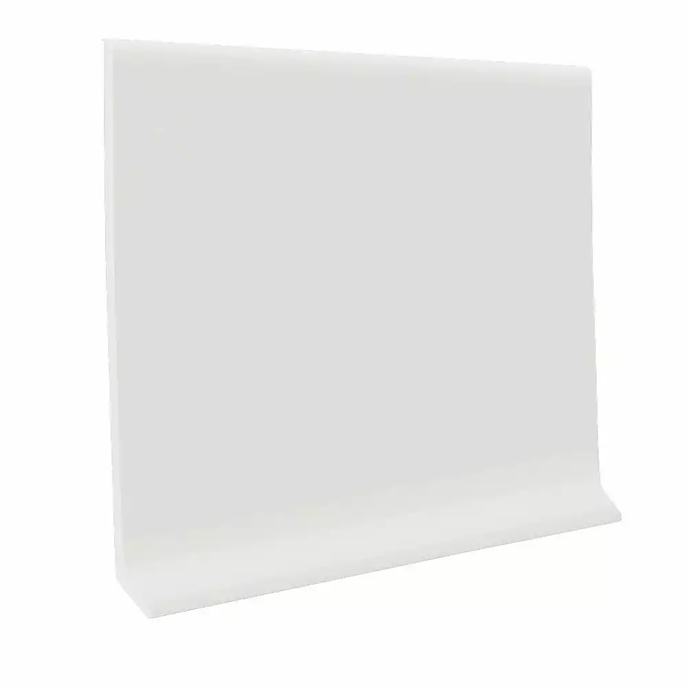 Flexco True White 6-in X 48-in Vinyl Floor Base 3 Flexco True White 6-in X 48-in Vinyl Floor Base