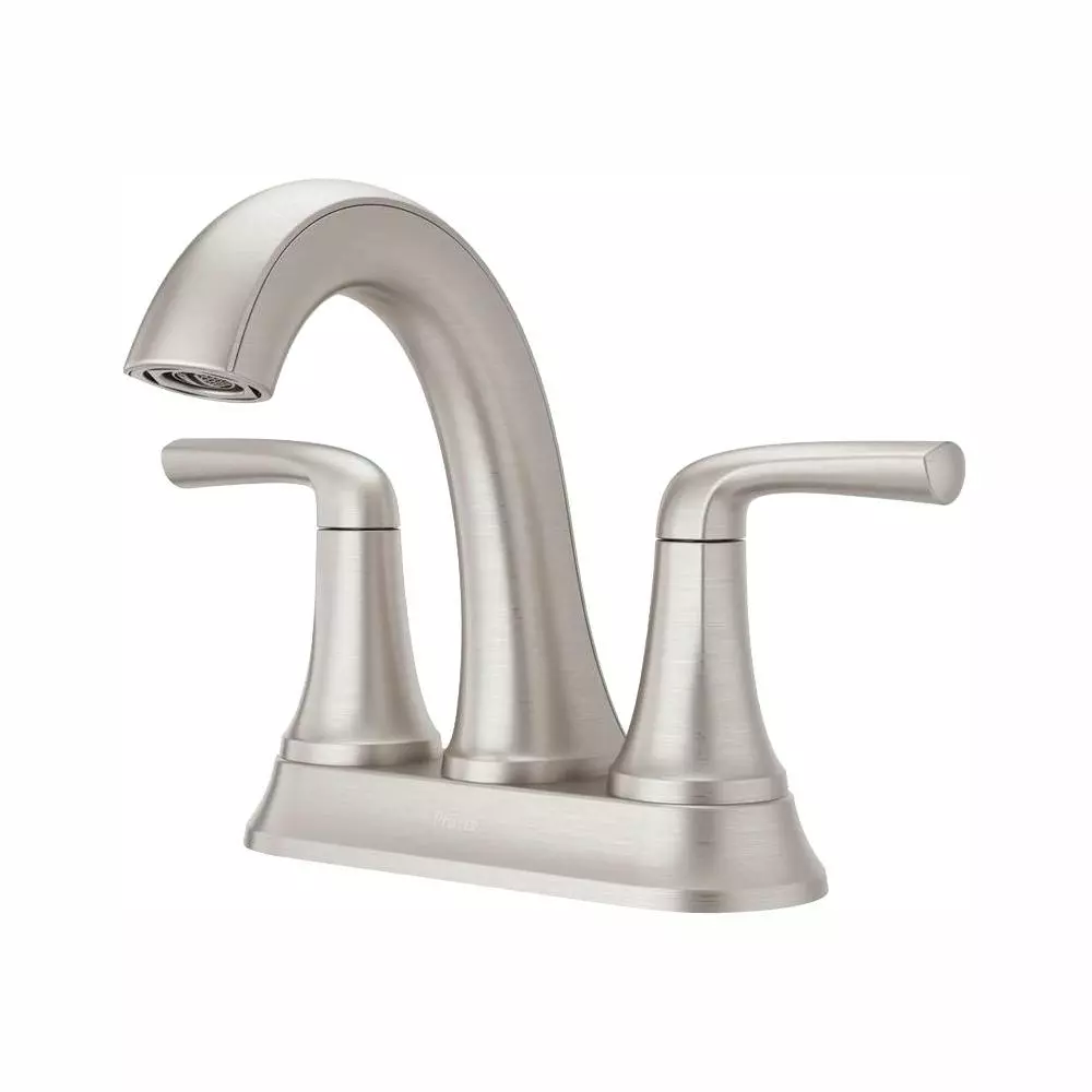 In Stock Hardwarestore Delivery Ladera 4 In. Centerset 2-Handle Bathroom Faucet In Spot Defense Brushed Nickel 3 In Stock Hardwarestore Delivery Ladera 4 In. Centerset 2-Handle Bathroom Faucet In Spot Defense Brushed Nickel