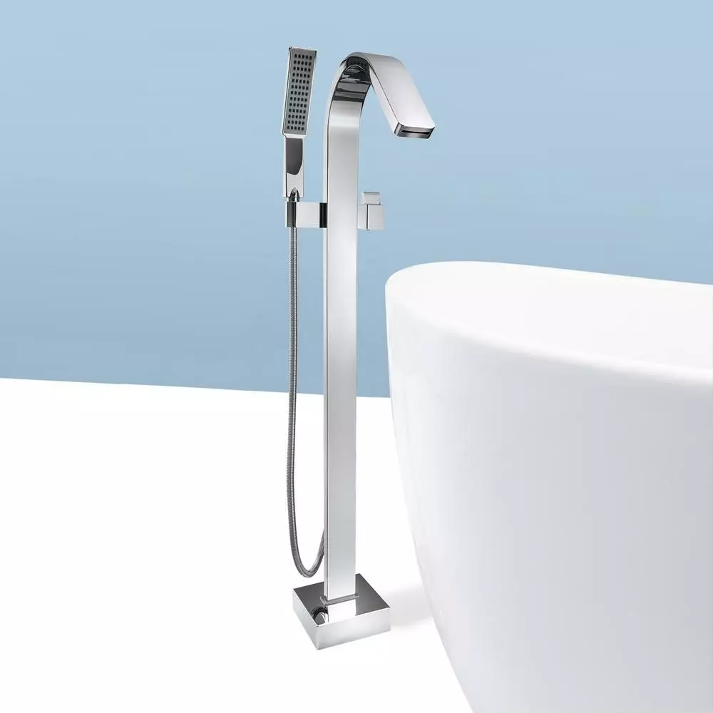 In Stock Hardwarestore Delivery 1-Handle Freestanding Floor Mount Roman Tub Faucet Bathtub Filler With Hand Shower In Chrome 10 In Stock Hardwarestore Delivery 1-Handle Freestanding Floor Mount Roman Tub Faucet Bathtub Filler With Hand Shower In Chrome - Image 8