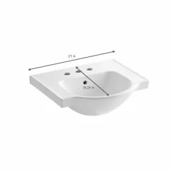 KOHLER Veer 21 In. Vitreous China Pedestal Sink Basin In White -Bath and Faucet shop 14805ead764066e2e460c9680d218b2b 1800x1800