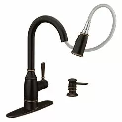 In Stock Hardwarestore Delivery Noell Single-Handle Pull-Down Sprayer Kitchen Faucet With Reflex, Soap Dispenser And Power Clean In Mediterranean Bronze -Bath and Faucet shop 14af12d5636b5148068c5a63a50f62d9 1800x1800