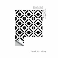 CUH 10Pcs Peel And Stick Backsplash Tile 3D Wall Tile Sticker Wallpaper Stickers For Kitchen Bathroom Backsplash Moroccan Style 15x15cm/20x20cm -Bath and Faucet shop 1533b6b8 1805 4291 9b94 61288c112b60.8febbca83d59270abef7b592fc123d6a 1800x1800