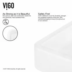 VIGO Petunia Handmade Matte Stone Rectangle Vessel Bathroom Sink In Matte White -Bath and Faucet shop 15cbf8f11f91bf5d9de54800b98a3fce 1800x1800