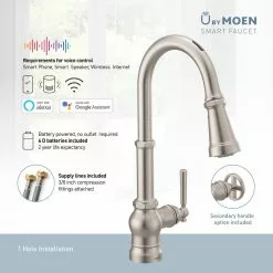 In Stock Hardwarestore Delivery U By Moen Paterson Single-Handle Pull-Down Sprayer Smart Kitchen Faucet With Voice Control And PowerBoost In Matte Black 17 In Stock Hardwarestore Delivery U By Moen Paterson Single-Handle Pull-Down Sprayer Smart Kitchen Faucet With Voice Control And PowerBoost In Matte Black -Bath and Faucet shop 15d8f062a7654cf1222ddc25a5d93ba8 1800x1800