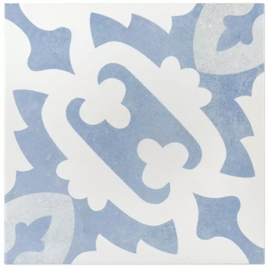 Bond Tile Moma Light Blue Encaustic 9x9 Glazed Porcelain Tile 6 Bond Tile Moma Light Blue Encaustic 9x9 Glazed Porcelain Tile - Image 4