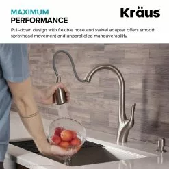 In Stock Hardwarestore Delivery Merlin Single-Handle Pull-Down Sprayer Kitchen Faucet With Dual Function Sprayhead In Spot Free Stainless Steel -Bath and Faucet shop 174ff1503b3eed042c5a1ee847f17691 1800x1800