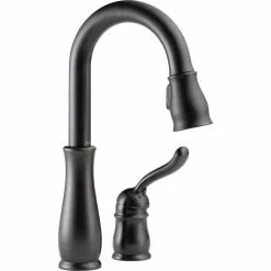 In Stock Hardwarestore Delivery Leland Single-Handle Pull-Down Sprayer Kitchen Faucet With MagnaTite Docking In Venetian Bronze