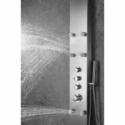ANZZI Fontan Brushed Steel 6-Spray Shower Panel System (Valve Included) -Bath and Faucet shop 191042003453 09081404 1800x1800