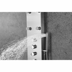 ANZZI Fontan Brushed Steel 6-Spray Shower Panel System (Valve Included) -Bath and Faucet shop 191042003453 09081405 1800x1800