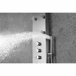 ANZZI Fontan Brushed Steel 6-Spray Shower Panel System (Valve Included) -Bath and Faucet shop 191042003453 09081411 1800x1800