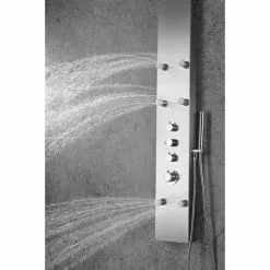 ANZZI Fontan Brushed Steel 6-Spray Shower Panel System (Valve Included) -Bath and Faucet shop 191042003453 09081412 1800x1800