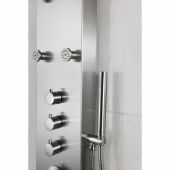 ANZZI Fontan Brushed Steel 6-Spray Shower Panel System (Valve Included) -Bath and Faucet shop 191042003453 10182911 1800x1800