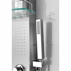 ANZZI Coastal Brushed Steel 2-Spray Shower Panel System (Valve Included) -Bath and Faucet shop 191042016033 09063889 1800x1800