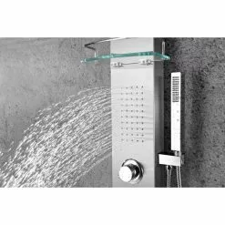 ANZZI Coastal Brushed Steel 2-Spray Shower Panel System (Valve Included) -Bath and Faucet shop 191042016033 10182562 1800x1800
