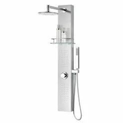 ANZZI Coastal Brushed Steel 2-Spray Shower Panel System (Valve Included) -Bath and Faucet shop 191042016033xl 1800x1800