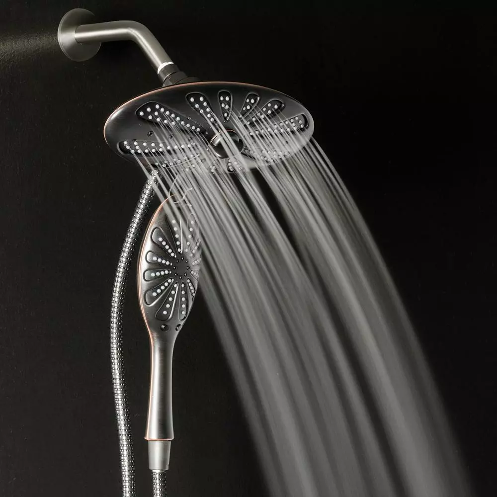 In Stock Hardwarestore Delivery 4-Spray 11 In. Oval Dual Showerhead And Handheld Showerhead In Oil-Rubbed Bronze 5 In Stock Hardwarestore Delivery 4-Spray 11 In. Oval Dual Showerhead And Handheld Showerhead In Oil-Rubbed Bronze - Image 3