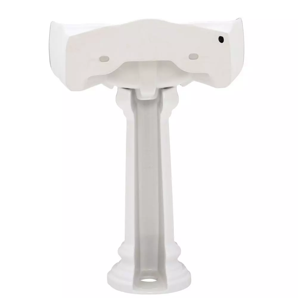 Pegasus Victoria 26 In. Pedestal Combo Bathroom Sink For 4 In. Centerset In White 5 Pegasus Victoria 26 In. Pedestal Combo Bathroom Sink For 4 In. Centerset In White - Image 3