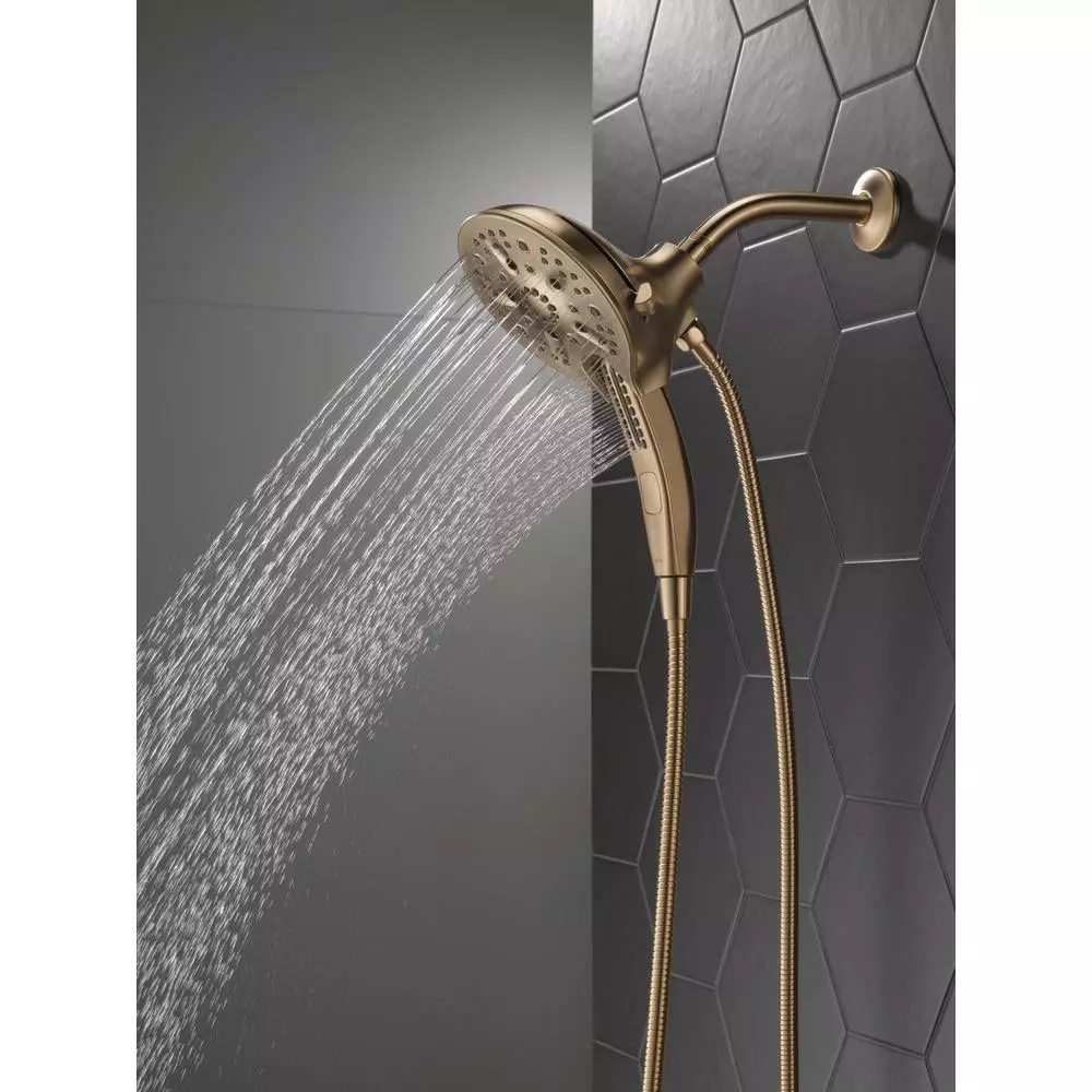 In Stock Hardwarestore Delivery In2ition 5-Spray 6.06 In. Wall Mount Dual Shower Heads With H2Okinetic Technology In Champagne Bronze 10 In Stock Hardwarestore Delivery In2ition 5-Spray 6.06 In. Wall Mount Dual Shower Heads With H2Okinetic Technology In Champagne Bronze - Image 8