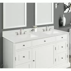 In Stock Hardwarestore Delivery 61 In. W X 22 In. D X 0.75 In. H Quartz Vanity Top In Carrara White With White Basin 11 In Stock Hardwarestore Delivery 61 In. W X 22 In. D X 0.75 In. H Quartz Vanity Top In Carrara White With White Basin -Bath and Faucet shop 19ad9d264b94ac92e3592a01b3475824 1800x1800