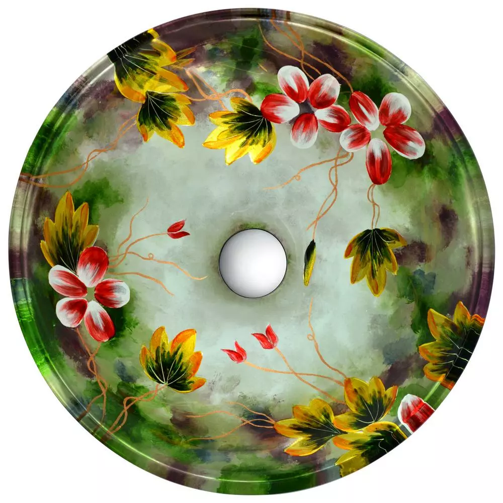 ANZZI Impasto Series Vessel Sink In Hand Painted Mural With Matching Chrome Waterfall Faucet 10 ANZZI Impasto Series Vessel Sink In Hand Painted Mural With Matching Chrome Waterfall Faucet - Image 8