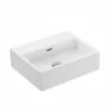 WS Bath Collections Quattro 40 Wall Mount / Vessel Bathroom Sink In Ceramic White Without Faucet Hole