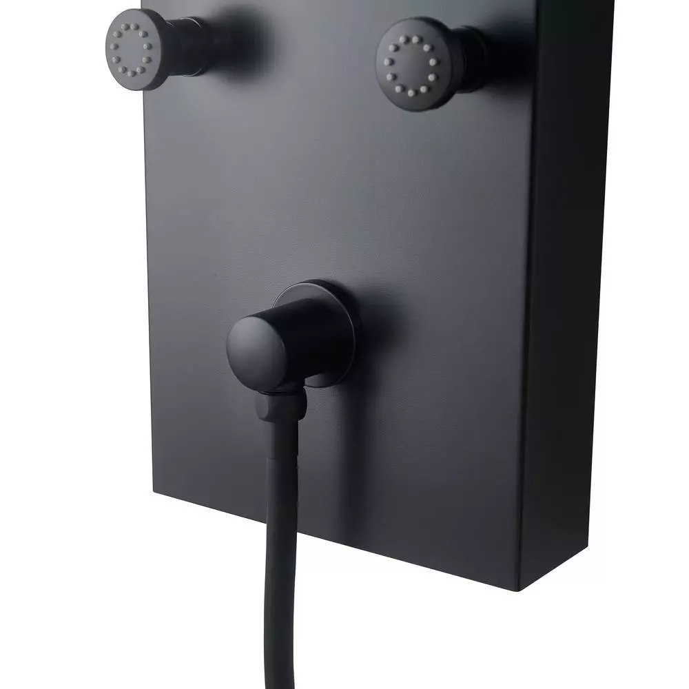 In Stock Hardwarestore Delivery 65 In. 8-Jet Rainfall Shower System With Waterfall Shower Head And Shower Wand In Black Painted Stainless Steel 6 In Stock Hardwarestore Delivery 65 In. 8-Jet Rainfall Shower System With Waterfall Shower Head And Shower Wand In Black Painted Stainless Steel - Image 4