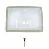 MR Direct Undermount Porcelain Bathroom Sink In White With Pop-Up Drain In Antique Bronze