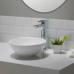 KRAUS Elavo Small Round Ceramic Vessel Bathroom Sink In White -Bath and Faucet shop 1b17d7ef1428181c71ce4352f622fecc 1800x1800