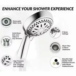 In Stock Hardwarestore Delivery 64-spray 6 In. High PressureDual Shower Head And Handheld Shower Head In Polished Chrome 12 In Stock Hardwarestore Delivery 64-spray 6 In. High PressureDual Shower Head And Handheld Shower Head In Polished Chrome -Bath and Faucet shop 1bf6bd4cffebce557a453750a0300862 1800x1800