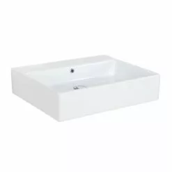 WS Bath Collections Simple 60.50A Wall Mount / Vessel Bathroom Sink In Ceramic White Without Faucet Hole