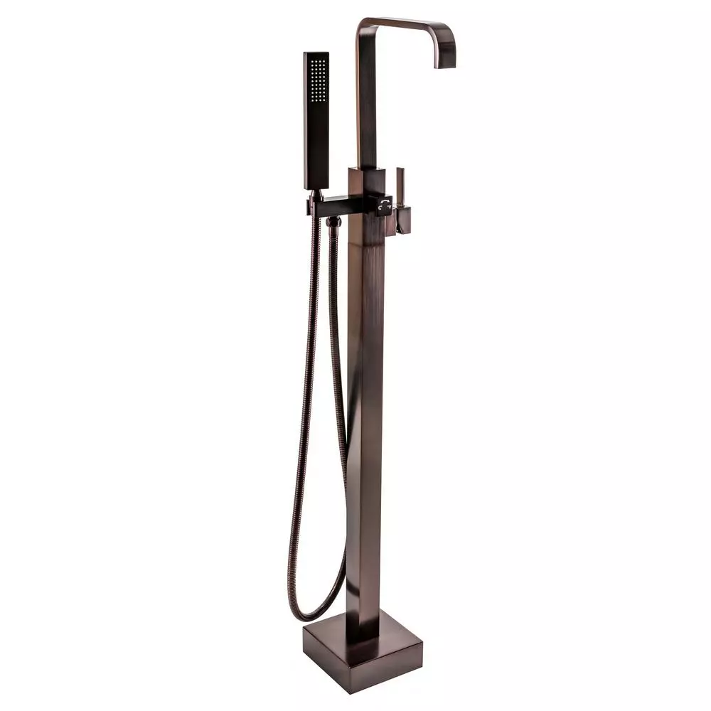 In Stock Hardwarestore Delivery 1-Handle Freestanding Floor Mount Roman Tub Faucet Bathtub Filler With Hand Shower In Antique Bronze 3 In Stock Hardwarestore Delivery 1-Handle Freestanding Floor Mount Roman Tub Faucet Bathtub Filler With Hand Shower In Antique Bronze