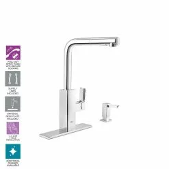 In Stock Hardwarestore Delivery Tallinn Single-Handle Pull-Out Sprayer Kitchen Faucet With Soap Dispenser In StarLight Chrome -Bath and Faucet shop 2127228632af636213d0b2e2c650f1c8 1800x1800