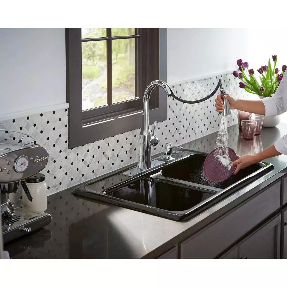 In Stock Hardwarestore Delivery Rubicon Single-Handle Pull-Down Sprayer Kitchen Faucet In Polished Chrome 9 In Stock Hardwarestore Delivery Rubicon Single-Handle Pull-Down Sprayer Kitchen Faucet In Polished Chrome - Image 7