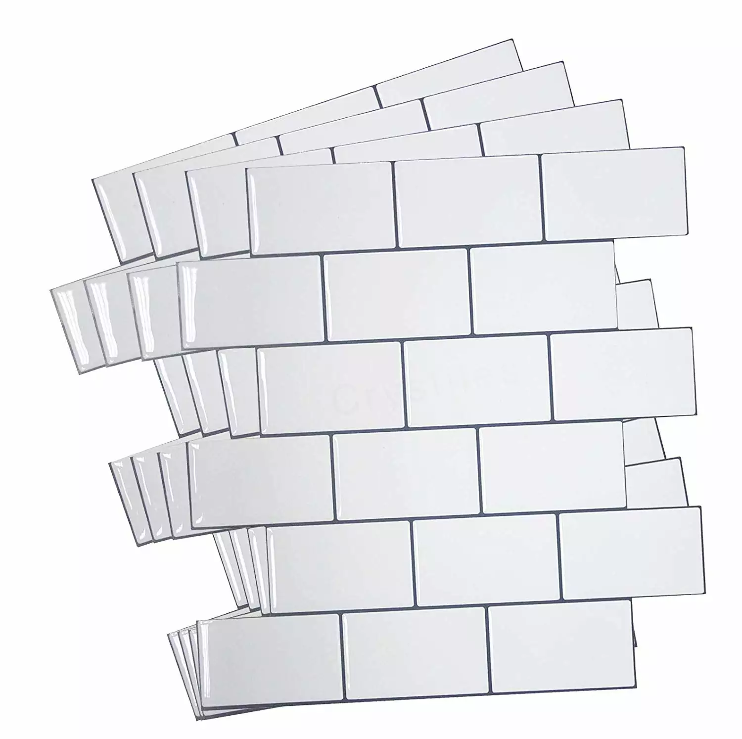 Crystiles 12"x12" Subway White Vinyl Peel And Stick Backsplash Tile, Pro Series Thicker Version, 4-Sheet Pack 11 Crystiles 12"x12" Subway White Vinyl Peel And Stick Backsplash Tile, Pro Series Thicker Version, 4-Sheet Pack - Image 9