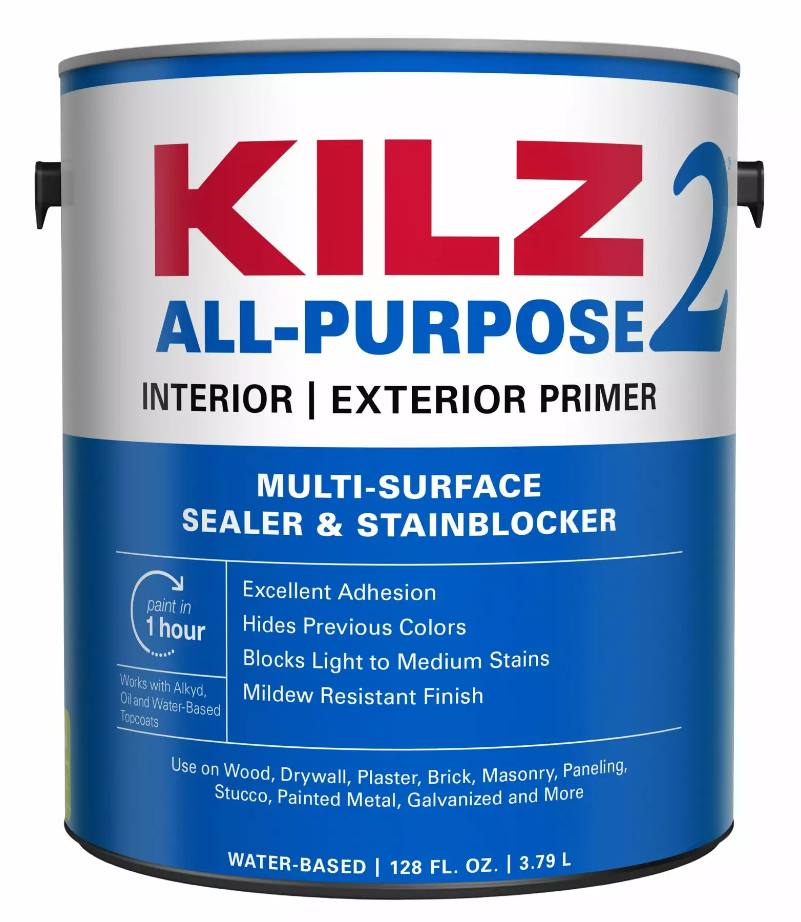 KILZ 2 Interior/Exterior Multi-Surface Primer, Sealer & Stainblocker, White, Water-Based - New Look, Same Trusted Formula 3 KILZ 2 Interior/Exterior Multi-Surface Primer, Sealer & Stainblocker, White, Water-Based - New Look, Same Trusted Formula