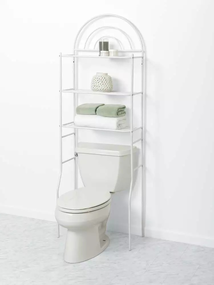 Zenna Home® 24"W X 68"H White Over-the-Toilet Storage Shelves 4 Zenna Home® 24"W X 68"H White Over-the-Toilet Storage Shelves - Image 2