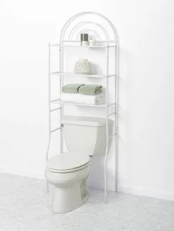 Zenna Home® 24"W X 68"H White Over-the-Toilet Storage Shelves